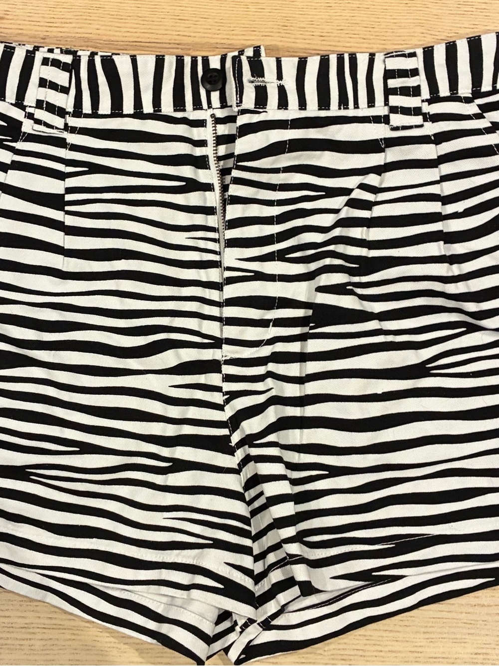 Obey High Waist Black and White Zebra Shorts